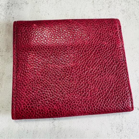 Chanel Burgundy Red Caviar Leather Fold Over Open Wallet - Picture 12 of 16